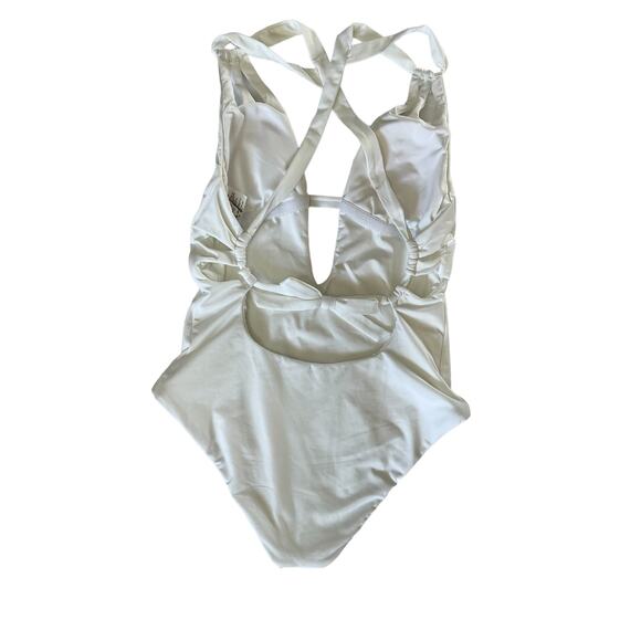 BECCA Color Code Plunge One-Piece White Swimsuit Size Small - Picture 4 of 6